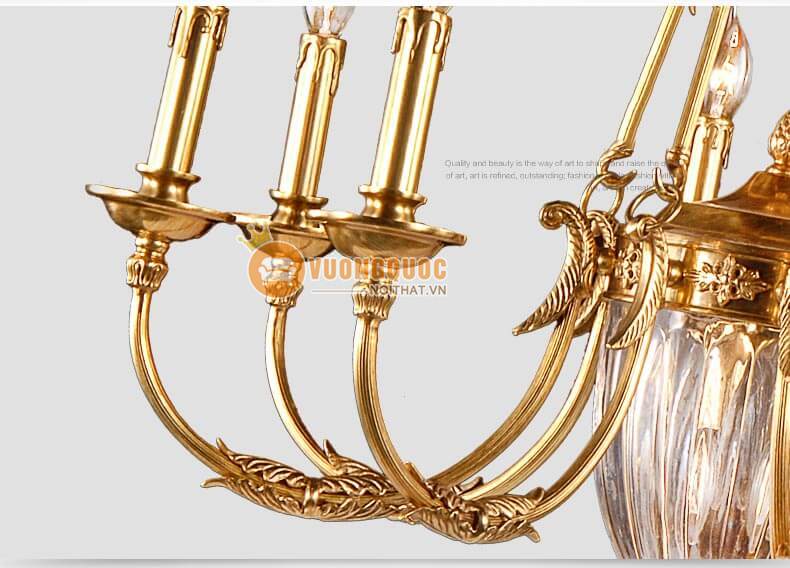 Đèn chùm đồng cao cấp phong cách Pháp abr176-9